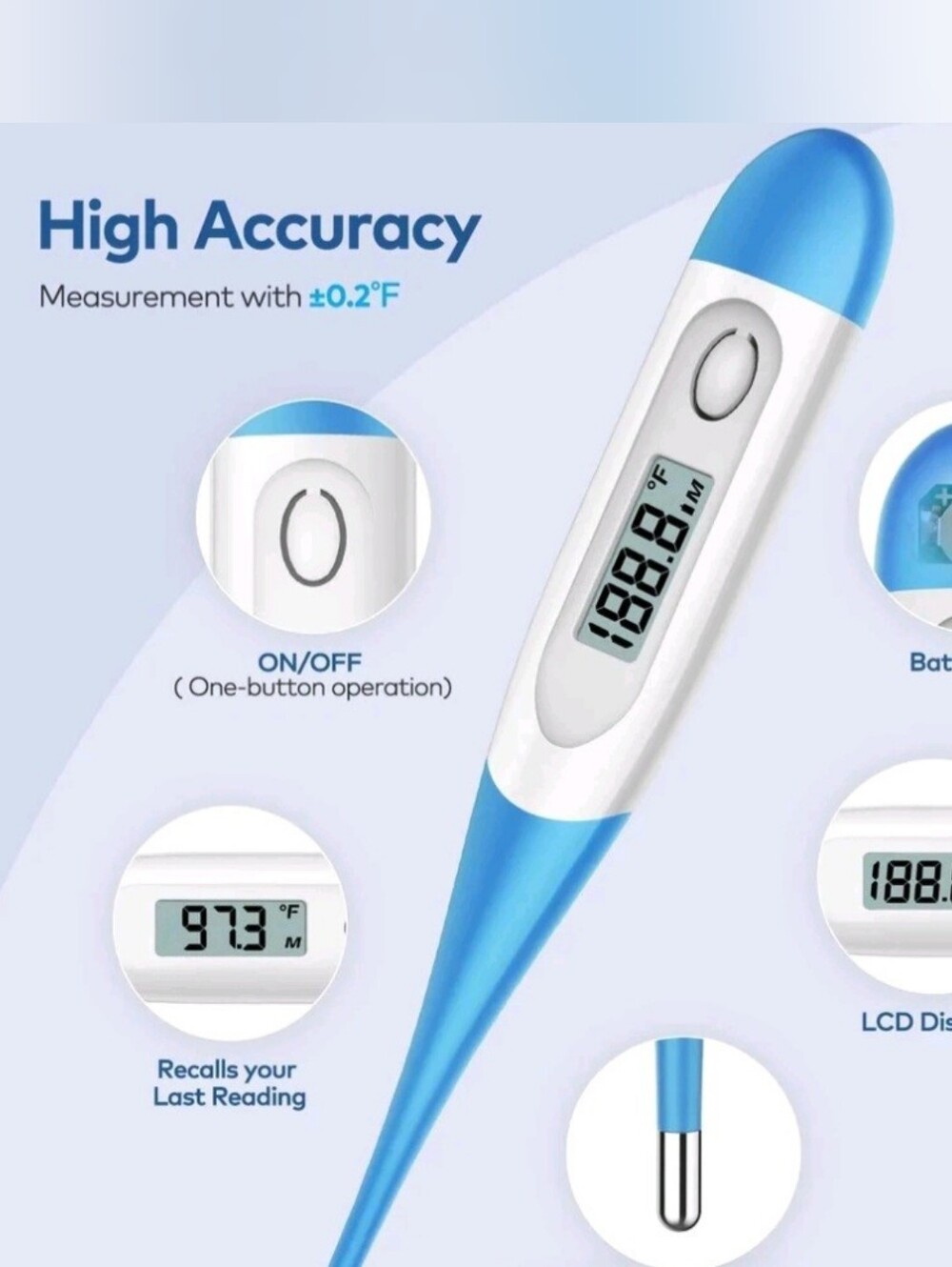Digital Kids Thermometer - Blue